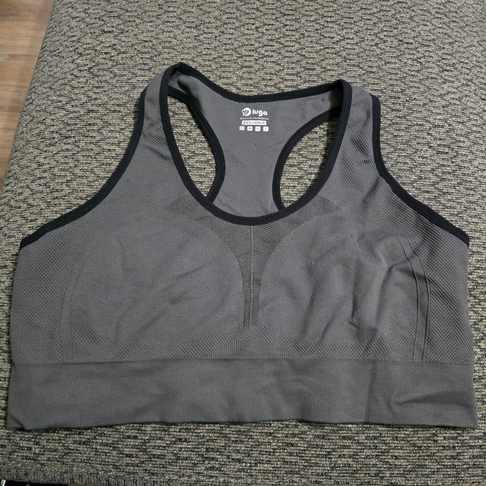 IUGA Sports Bra Womens 3XL Gray‎ Seamless Racerback Activewear Workout